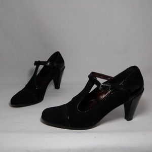Prevata Black Suede Leather Heels